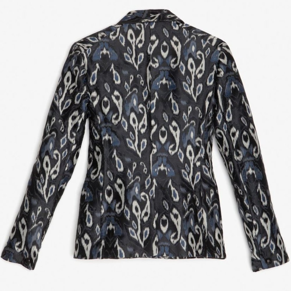 RAG & BONE Silver Ikat Brocade Jacquard Blazer Tuxedo Jacket sz 0 Women's Tux - Picture 4 of 14